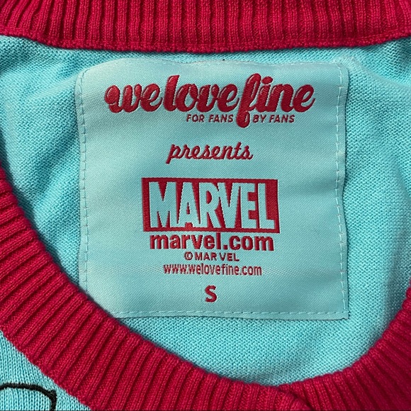 Marvel Spider Gwen Vintage Knit Crop Cardigan Small NWT - Picture 3 of 8